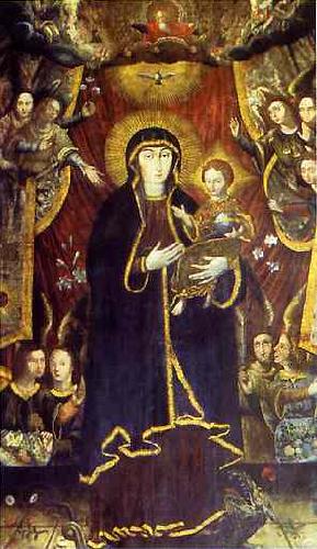Krzysztof Aleksander Boguszewski Virgin Mary on the dragon surrounded by angels Spain oil painting art